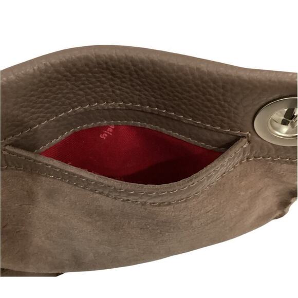 Hammitt Tony Small Taupe Embossed Suede Crossbody Handbag Adjustable Strap - Picture 14 of 14